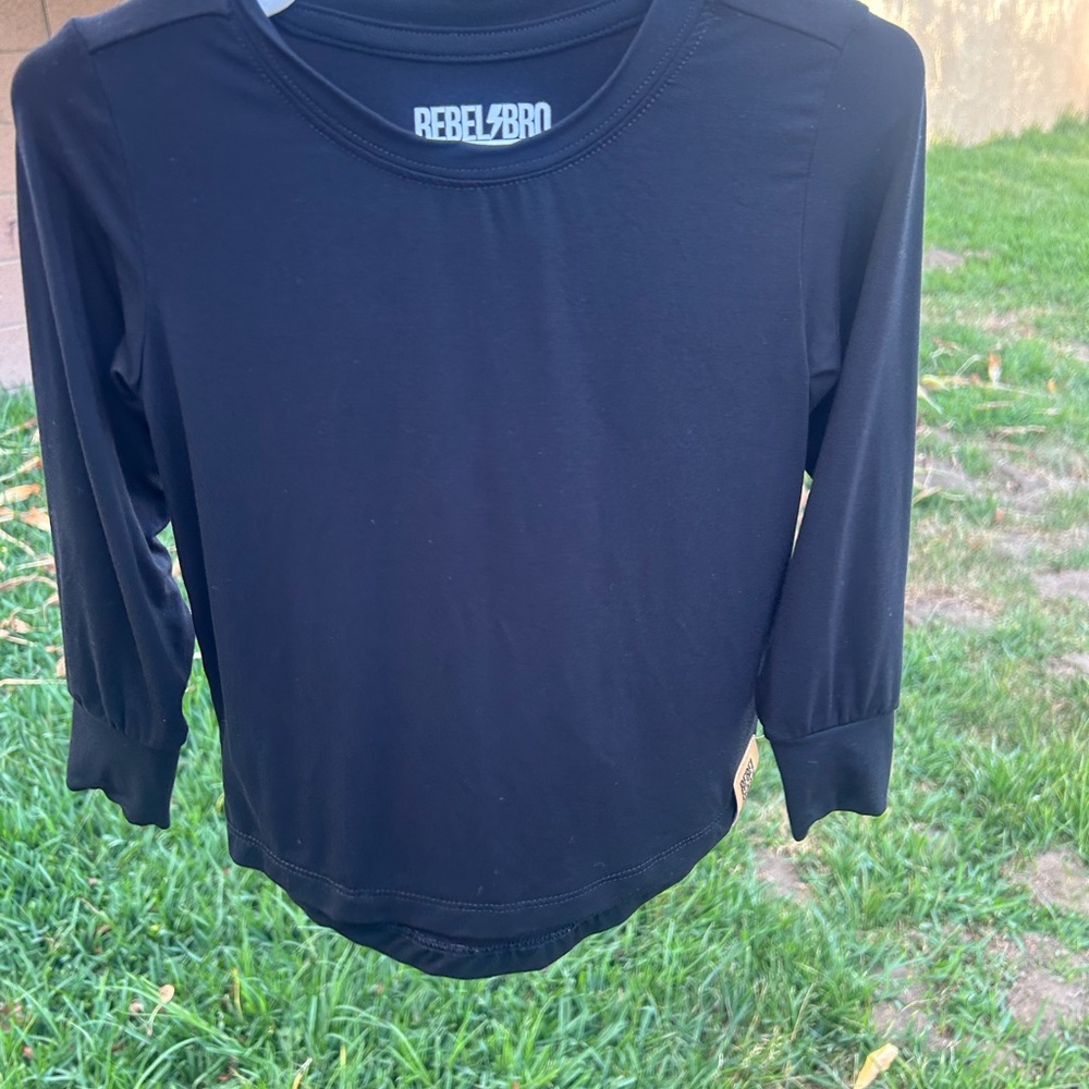 rebels Black Long Sleeve Crew Neck Kids Top